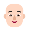 Person: Light Skin Tone, Bald Emoji 🧑🏻‍🦲 image - Microsoft Classic 2D style