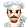 Man Cook: Light Skin Tone Emoji 👨🏻‍🍳 image - WhatsApp style