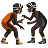 People Wrestling: Dark Skin Tone