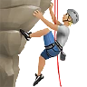 Person Climbing: Medium-Light Skin Tone Emoji 🧗🏼 image - Apple style