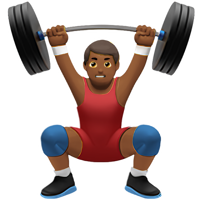 Man Lifting Weights: Medium-Dark Skin Tone