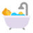 Person Taking Bath: Medium-Dark Skin Tone