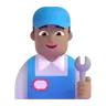 Man Mechanic: Medium Skin Tone Emoji 👨🏽‍🔧 image - Microsoft 3D Fluent style