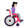 Woman In Manual Wheelchair Facing Right: Light Skin Tone Emoji 👩🏻‍🦽‍➡️ image - Microsoft Classic 2D style