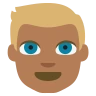 Person: Medium-Dark Skin Tone, Blond Hair Emoji 👱🏾 image - EmojiTwo style