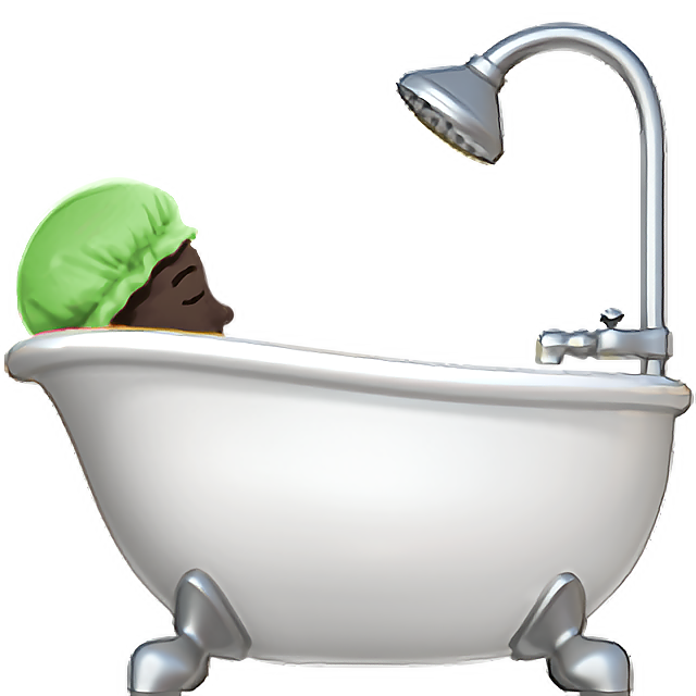 Person Taking Bath: Dark Skin Tone