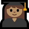 Woman Student: Medium Skin Tone Emoji 👩🏽‍🎓 image - Microsoft Windows 10 Segoe UI Emoji style