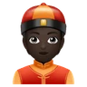 Person With Skullcap: Dark Skin Tone Emoji 👲🏿 image - Huawei Harmony OS style