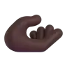 Palm Up Hand: Dark Skin Tone Emoji 🫴🏿 image - Microsoft 3D Fluent style