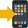 Emoji Mobiltelefon jobbra mutató nyíllal a bal oldalon 📲 image - EmojiTwo style