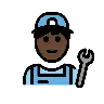 Mechanic: Dark Skin Tone Emoji 🧑🏿‍🔧 image - OpenMoji style