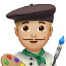 Man Artist: Medium-Light Skin Tone Emoji 👨🏼‍🎨 image - Apple style
