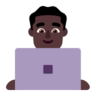 Man Technologist: Dark Skin Tone Emoji 👨🏿‍💻 image - Microsoft Classic 2D style