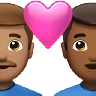 Couple With Heart: Man, Man, Medium Skin Tone, Medium-Dark Skin Tone Emoji 👨🏽‍❤️‍👨🏾 image - Apple style