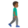 Man Walking Facing Right: Medium-Dark Skin Tone Emoji 🚶🏾‍♂️‍➡️ image - Google Noto Color style