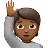Person Raising Hand: Medium-Dark Skin Tone