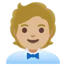 Office Worker: Medium-Light Skin Tone Emoji 🧑🏼‍💼 image - Google Noto Color style