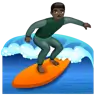 Man Surfing: Dark Skin Tone Emoji 🏄🏿‍♂️ image - WhatsApp style