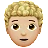 Person: Medium-Light Skin Tone, Curly Hair