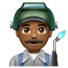 Man Factory Worker: Medium-Dark Skin Tone Emoji 👨🏾‍🏭 image - WhatsApp style
