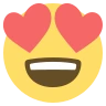 Эмодзи Улыбающееся лицо с глазами-сердечками 😍 image - EmojiTwo style