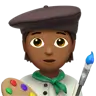Artist: Medium-Dark Skin Tone Emoji 🧑🏾‍🎨 image - Apple style
