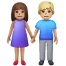 Woman And Man Holding Hands: Medium Skin Tone, Medium-Light Skin Tone Emoji 👩🏽‍🤝‍👨🏼 image - Samsung style