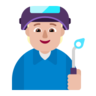 Factory Worker: Medium-Light Skin Tone Emoji 🧑🏼‍🏭 image - Microsoft Classic 2D style