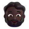 Person: Dark Skin Tone, Beard Emoji 🧔🏿 image - Microsoft 3D Fluent style